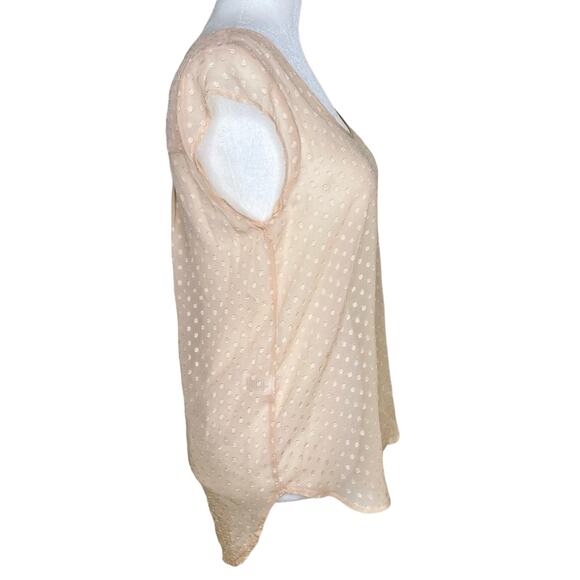 Daniel Rainn Blush Swiss Dot Sleeveless Blouse XS - Picture 3 of 10